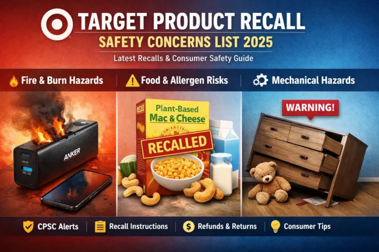 Target Product Recall Safety Concerns List