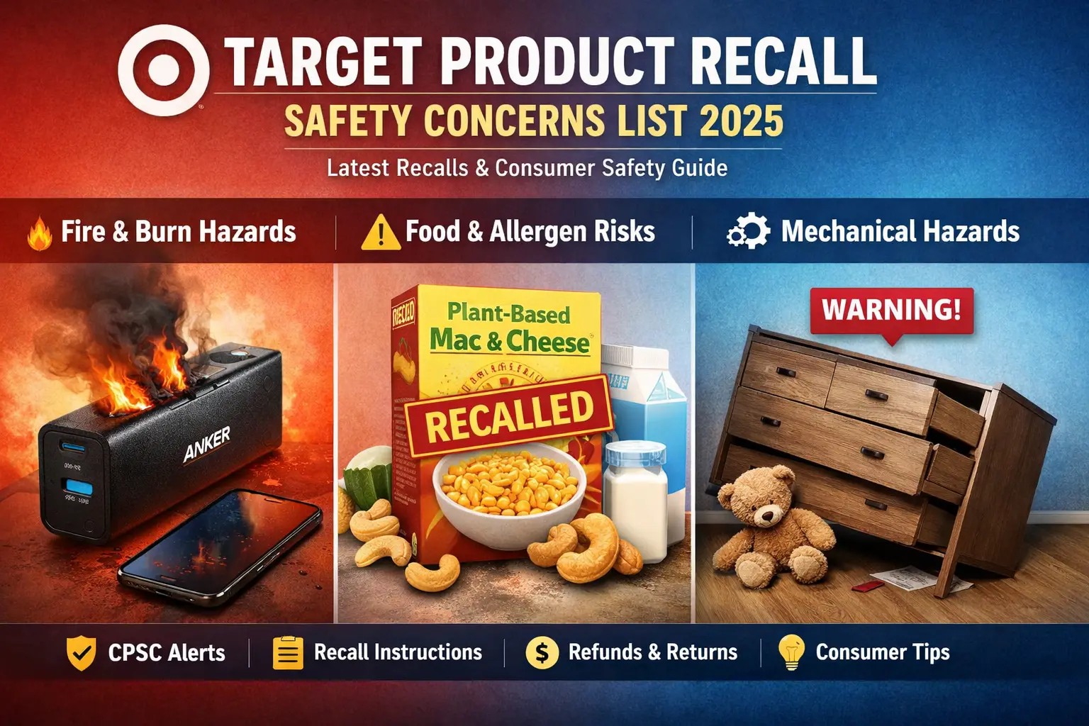 Target Product Recall Safety Concerns List